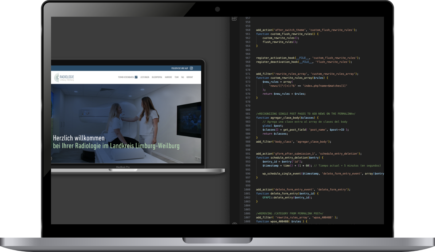 Moderne Website auf einem Laptop – Individuelle Webentwicklung aus  Hamburg